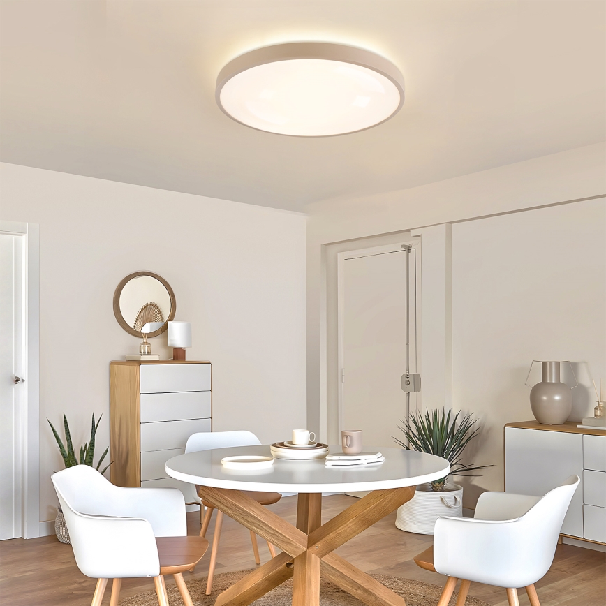 Brilagi - Dimbare LED-plafondlamp GLASS POOL DOUBLE LED/60W/230V 3000-6000K 50 cm beige + afstandsbediening