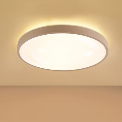Brilagi - Dimbare LED-plafondlamp GLASS POOL DOUBLE LED/60W/230V 3000-6000K 50 cm beige + afstandsbediening