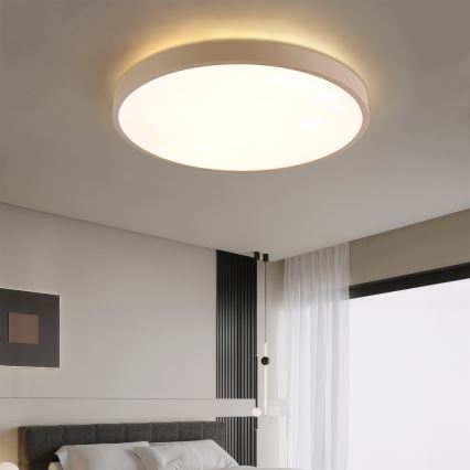Brilagi - LED dimbare plafondlamp GLASS POOL DOUBLE LED/80W/230V 3000-6000K 60 cm beige + afstandsbediening