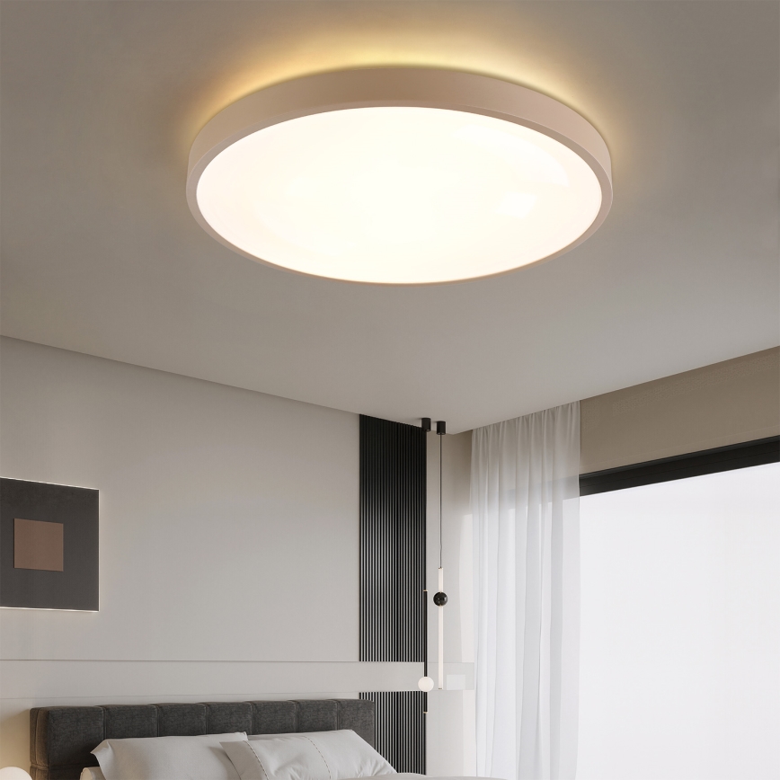 Brilagi - LED dimbare plafondlamp GLASS POOL DOUBLE LED/80W/230V 3000-6000K 60 cm beige + afstandsbediening
