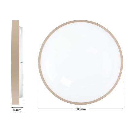 Brilagi - LED dimbare plafondlamp GLASS POOL DOUBLE LED/80W/230V 3000-6000K 60 cm beige + afstandsbediening