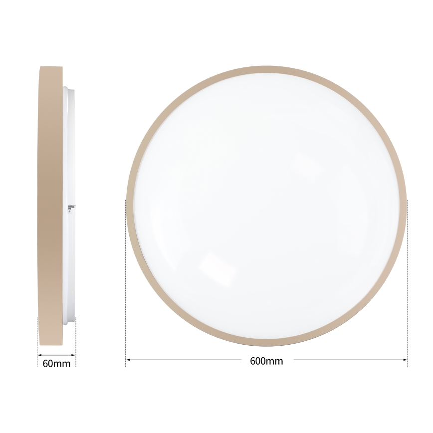 Brilagi - LED dimbare plafondlamp GLASS POOL DOUBLE LED/80W/230V 3000-6000K 60 cm beige + afstandsbediening