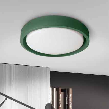 Brilagi - Dimbare LED-plafondlamp MATTEO LED/48W/230V 3000-6500K Ø 41 cm groen + afstandsbediening
