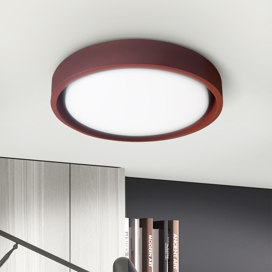 Brilagi - Dimbare LED-plafondlamp MATTEO LED/48W/230V 3000-6500K Ø 41 cm rood + afstandsbediening