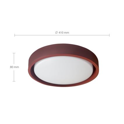 Brilagi - Dimbare LED-plafondlamp MATTEO LED/48W/230V 3000-6500K Ø 41 cm rood + afstandsbediening