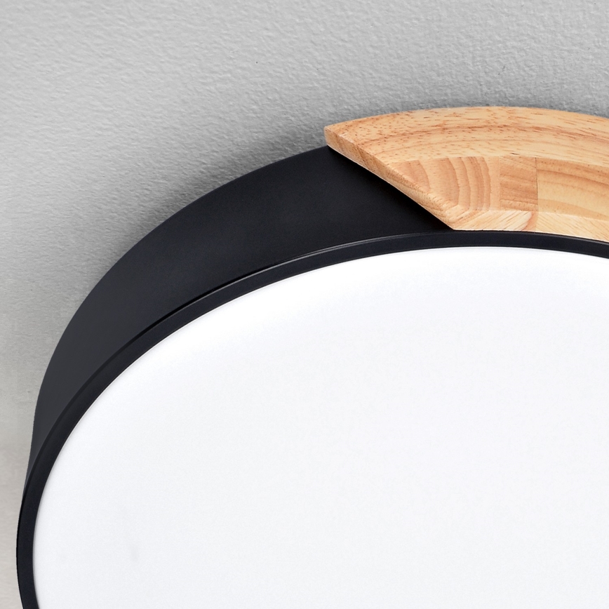 Brilagi - LED dimbare plafondlamp PILANA LED/60W/230V eiken/zwart Ø 58,5 cm + afstandsbediening