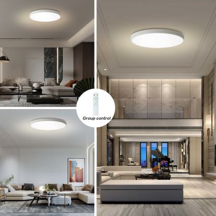 Brilagi - Dimbare LED-plafondlamp POOL SMART LED/180W/230V 3000–6000K Ø 120 cm Wi‑Fi Tuya wit + afstandsbediening