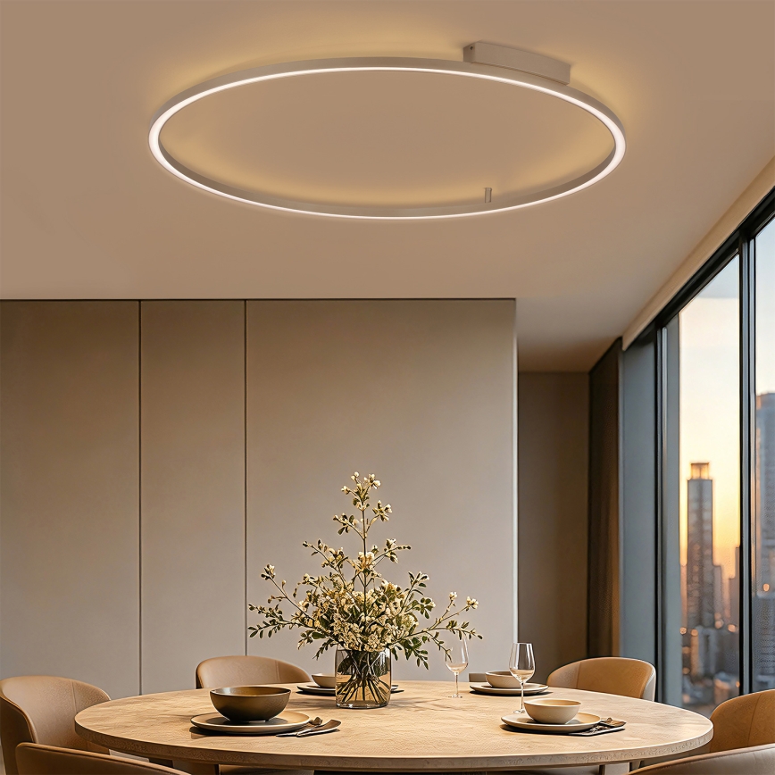 Brilagi - Dimbare LED-plafondlamp PORTOFINO LED/85W/230V 3000-6000K Ø 120 cm beige + afstandsbediening