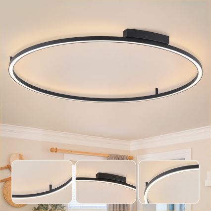 Brilagi - Dimbare LED-plafondlamp PORTOFINO LED/85W/230V 3000-6000K Ø 120 cm zwart + afstandsbediening