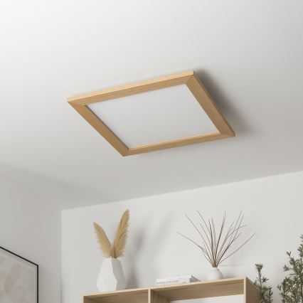 Brilagi - LED-dimbare plafondlamp SLIMFRAME WOOD LED/36W/230V 49,5x49,5 cm 3000-6000K bruin + afstandsbediening