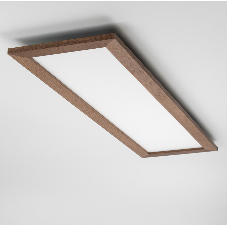 Brilagi - LED dimbare plafondlamp SLIMFRAME WOOD LED/58W/230V 124x34 cm 3000-6000K donkerbruin + afstandsbediening