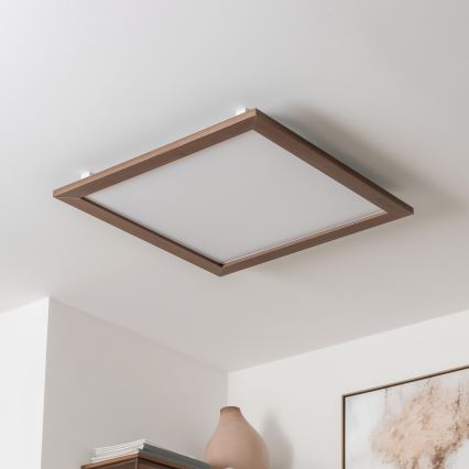 Brilagi - dimbare LED-plafondlamp SLIMFRAME WOOD LED/58W/230V 64x64 cm 3000-6000K donkerbruin + afstandsbediening