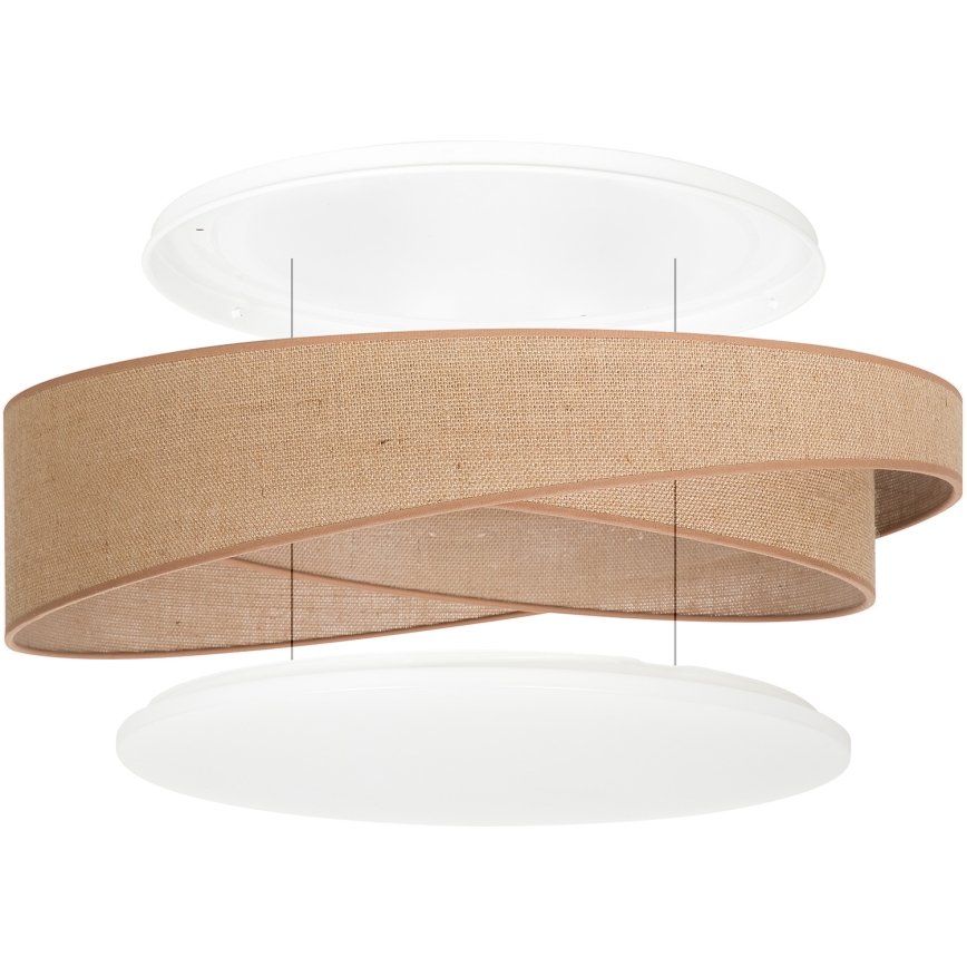 BRILAGI - Dimbare LED-plafondlamp VELVET TWIST LED/36W/230V 3000-6000K Ø 65 cm Wi-Fi Tuya Beacon beige + afstandsbediening