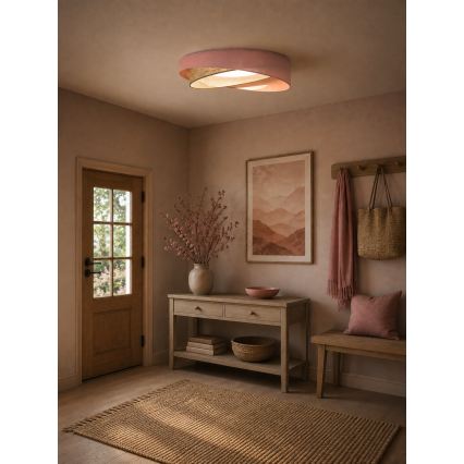 BRILAGI - LED dimbare plafondlamp VELVET TWIST LED/36W/230V 3000-6000K Ø 65 cm Wi-Fi Tuya Beacon roze/beige + afstandsbediening