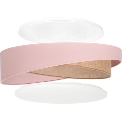 BRILAGI - LED dimbare plafondlamp VELVET TWIST LED/36W/230V 3000-6000K Ø 65 cm Wi-Fi Tuya Beacon roze/beige + afstandsbediening