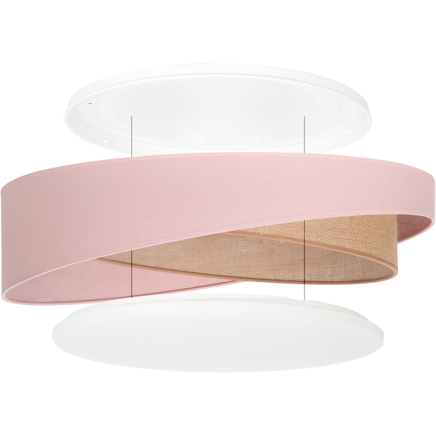 BRILAGI - LED dimbare plafondlamp VELVET TWIST LED/36W/230V 3000-6000K Ø 65 cm Wi-Fi Tuya Beacon roze/beige + afstandsbediening