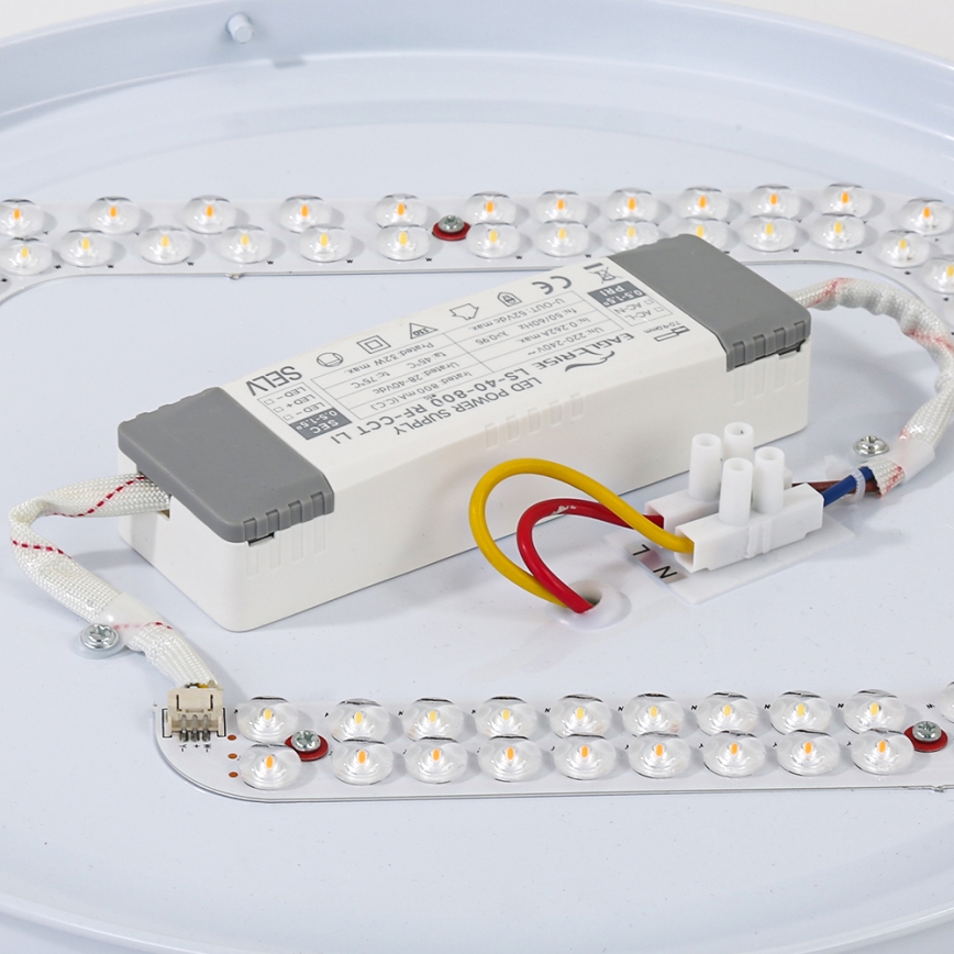 Brilagi - LED dimbare plafondlamp WOODROUND LED/30W/230V 3000-6000K Ø 40 cm hout CRI 90 + afstandsbediening