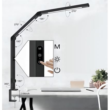 Brilagi - LED Dimbaar aanraken flexibel tafellamp VARIO LED/12W/230V 3000/4000/5000/6500K CRI 92 zwart