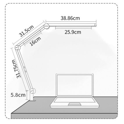 Brilagi - LED Dimbaar aanraken flexibel tafellamp VARIO LED/12W/230V 3000/4000/5000/6500K CRI 92 zwart