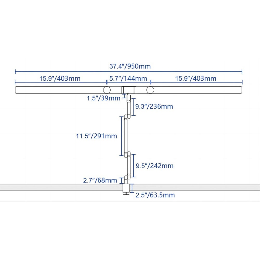 Brilagi - LED Dimbaar aanraken flexibel tafellamp VARIO LED/24W/230V 3000-6500K CRI 92 wit