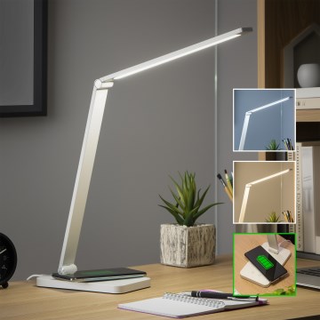 Brilagi - Dimbare aanraaktafellamp met draadloze QI-oplader MODO CHARGE LED/7W/5V 3000/4000/6000K wit