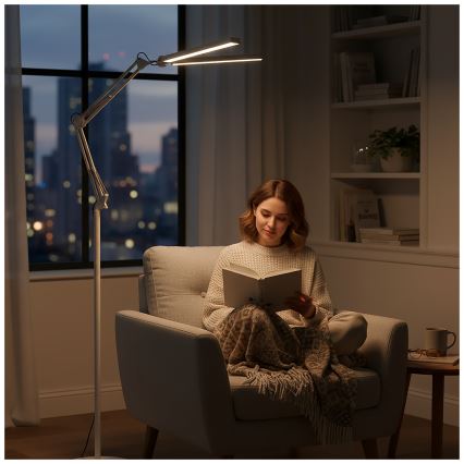 Brilagi - LED Dimbare flexibele vloerlamp VARIO LED/14W/230V 3000-6000K 157 cm wit