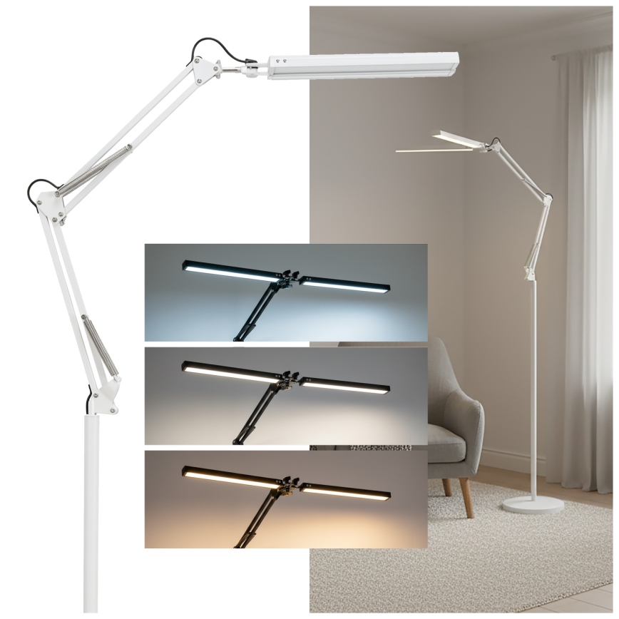 Brilagi - LED Dimbare flexibele vloerlamp VARIO LED/14W/230V 3000-6000K 157 cm wit