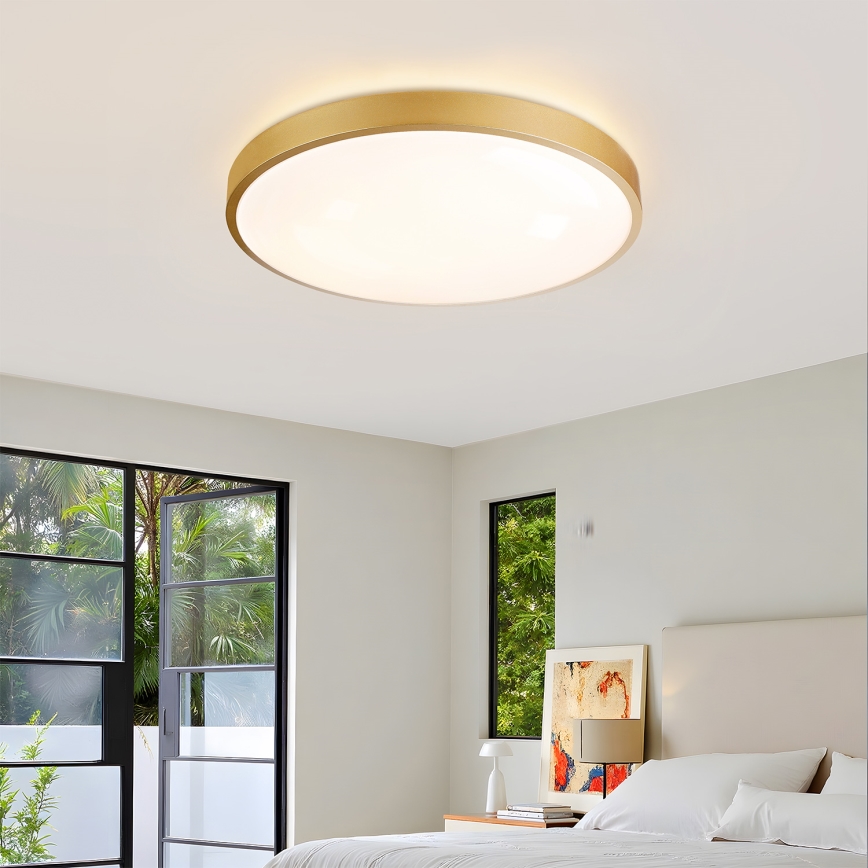 Brilagi - Dimbare LED-plafondlamp GLASS POOL DOUBLE LED/60W/230V 3000-6000K 50 cm goudkleurig + afstandsbediening