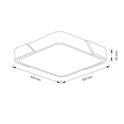 Brilagi - LED dimbare plafondlamp PILANA LED/48W/230V 3000-6500K eiken/zwart 42x42 cm + afstandsbediening