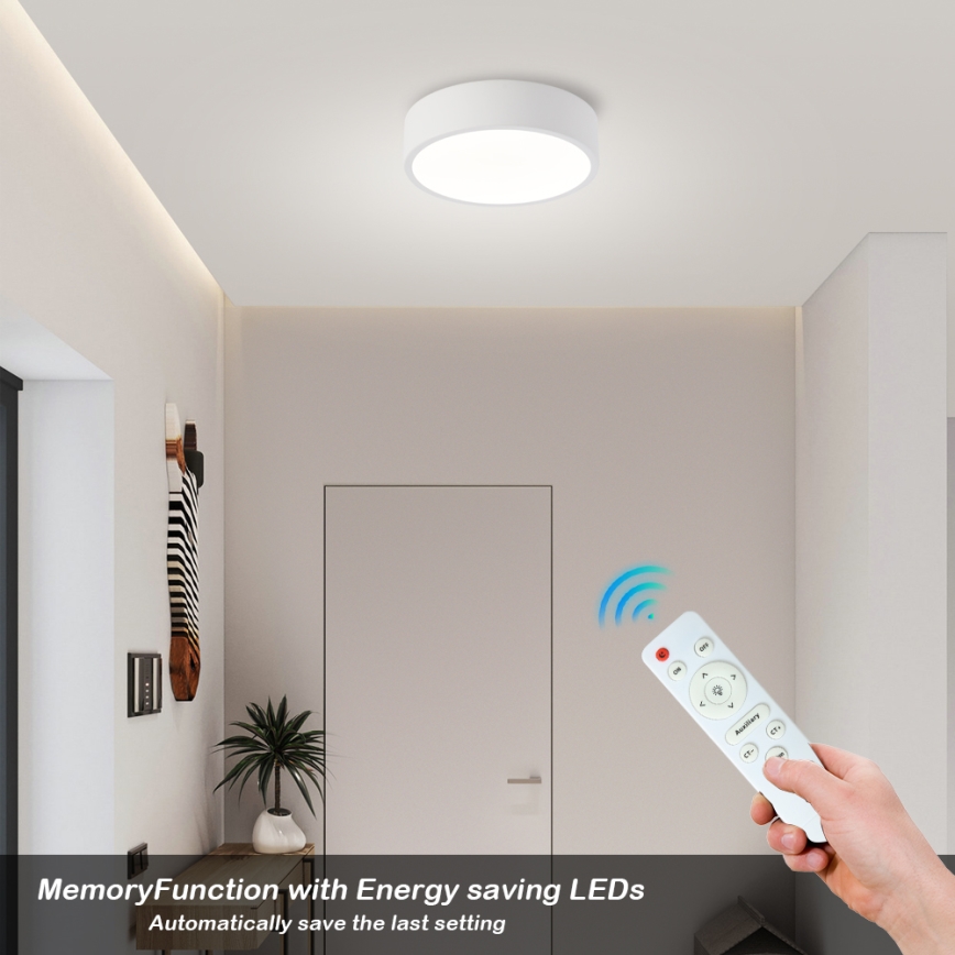 Brilagi - LED-dimbare plafondlamp POOL LED/18W/230V 3000-6000K 20 cm wit + afstandsbediening