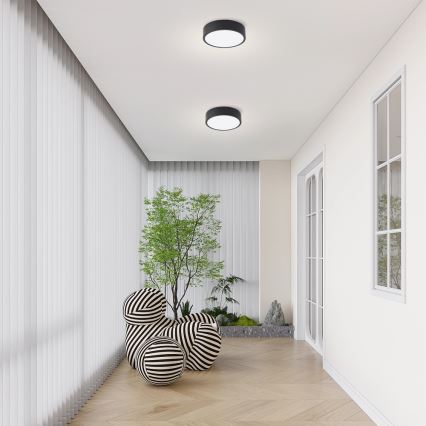 Brilagi - LED dimbare plafondlamp POOL LED/18W/230V 3000-6000K 20 cm zwart + afstandsbediening