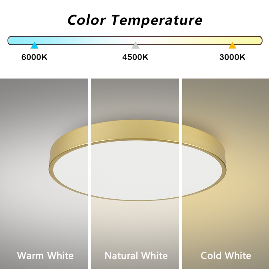 Brilagi - Dimbare LED-plafondlamp POOL SMART LED/100W/230V 3000–6000K 80 cm goud Wi-Fi Tuya + afstandsbediening