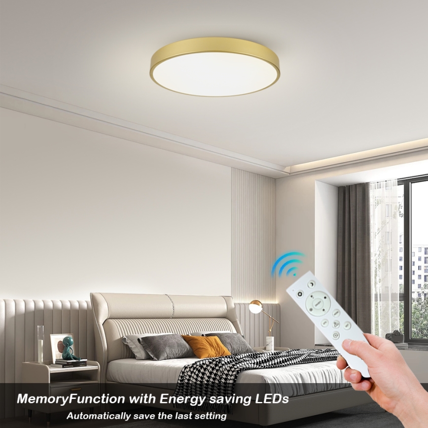 Brilagi - Dimbare LED-plafondlamp POOL SMART LED/100W/230V 3000–6000K 80 cm goud Wi-Fi Tuya + afstandsbediening