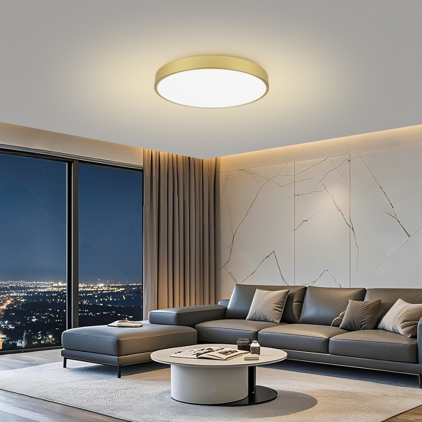 Brilagi - Dimbare LED-plafondlamp POOL SMART LED/100W/230V 3000–6000K 80 cm goud Wi-Fi Tuya + afstandsbediening