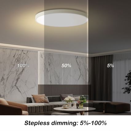 Brilagi - LED dimbare plafondlamp POOL SMART LED/100W/230V 3000-6000K Ø 80 cm Wi-Fi Tuya wit + afstandsbediening