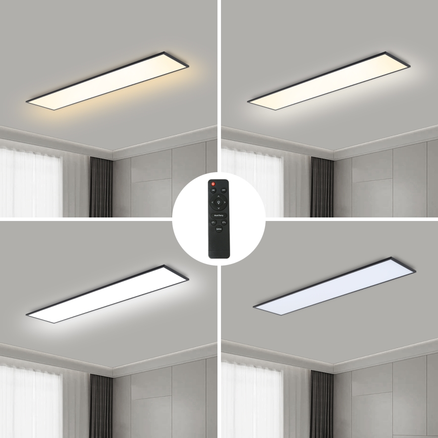 Brilagi - Dimbare LED plafondlamp SLIMFRAME LED/58W/230V 120x30 cm 3000-6000K zwart + afstandsbediening