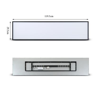 Brilagi - Dimbare LED plafondlamp SLIMFRAME LED/58W/230V 120x30 cm 3000-6000K zwart + afstandsbediening