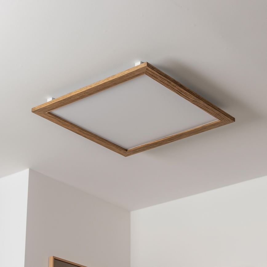 Brilagi - Dimbare LED-plafondlamp SLIMFRAME WOOD LED/58W/230V 64x64 cm 3000-6000K bruin + afstandsbediening