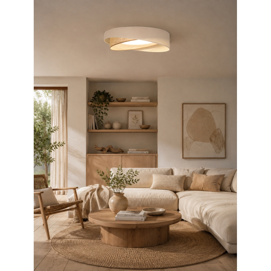 BRILAGI - LED Dimbare plafondlamp VELVET TWIST LED/36W/230V 3000-6000K Ø 65 cm Wi-Fi Tuya Beacon crème/beige + afstandsbediening