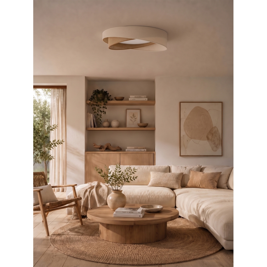 BRILAGI - LED Dimbare plafondlamp VELVET TWIST LED/36W/230V 3000-6000K Ø 65 cm Wi-Fi Tuya Beacon crème/beige + afstandsbediening