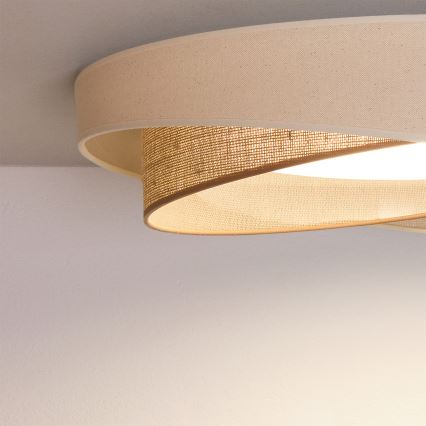 BRILAGI - LED Dimbare plafondlamp VELVET TWIST LED/36W/230V 3000-6000K Ø 65 cm Wi-Fi Tuya Beacon crème/beige + afstandsbediening
