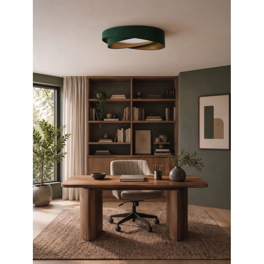 BRILAGI - LED-dimbare plafondlamp VELVET TWIST LED/36W/230V 3000-6000K Ø 65 cm Wi-Fi Tuya Beacon groen/goud + afstandsbediening