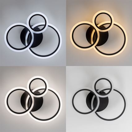 Brilagi - Dimbare LED bevestigde hanglamp ORBITS LED/40W/230V 3000-6500K zwart + afstandsbediening