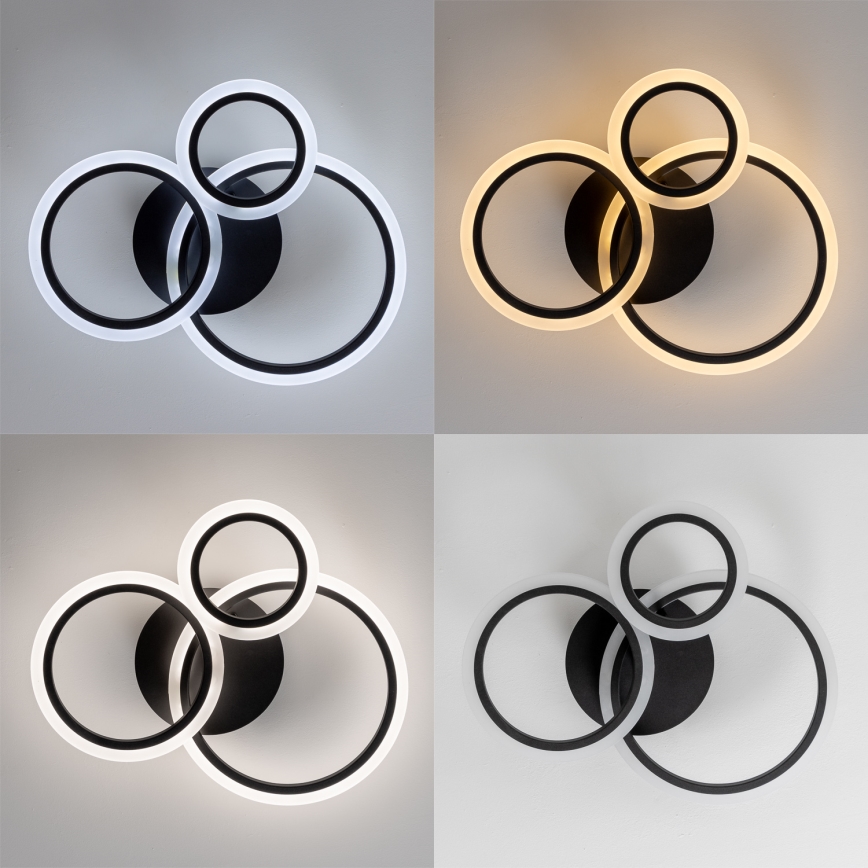 Brilagi - Dimbare LED bevestigde hanglamp ORBITS LED/40W/230V 3000-6500K zwart + afstandsbediening