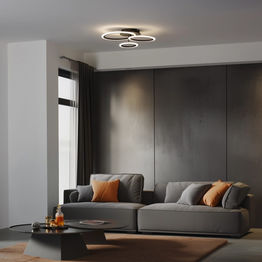 Brilagi - Dimbare LED bevestigde hanglamp ORBITS LED/40W/230V 3000-6500K zwart + afstandsbediening