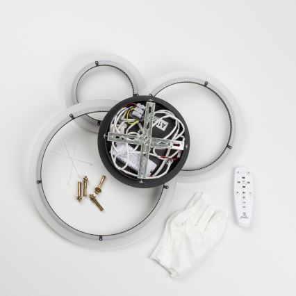 Brilagi - Dimbare LED bevestigde hanglamp ORBITS LED/40W/230V 3000-6500K zwart + afstandsbediening