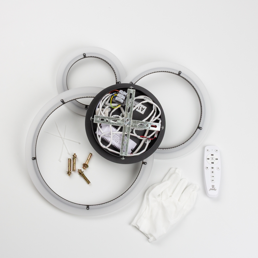 Brilagi - Dimbare LED bevestigde hanglamp ORBITS LED/40W/230V 3000-6500K zwart + afstandsbediening