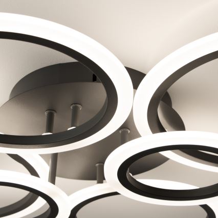 Brilagi - Dimbare LED bevestigde hanglamp ORBITS LED/85W/230V 3000-6500K zwart + afstandsbediening