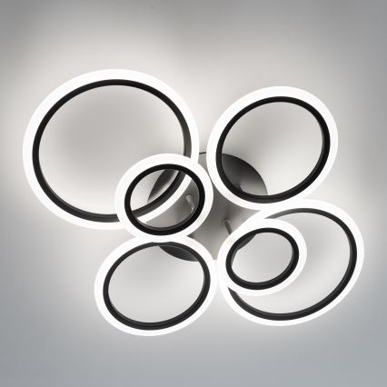 Brilagi - Dimbare LED bevestigde hanglamp ORBITS LED/85W/230V 3000-6500K zwart + afstandsbediening