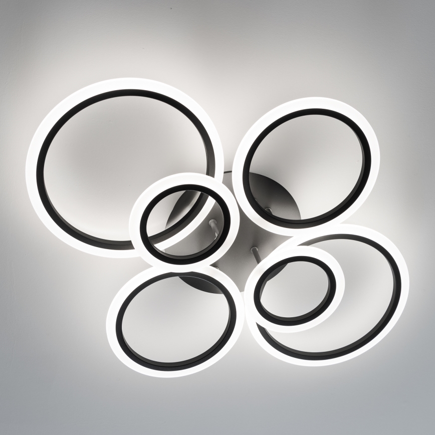 Brilagi - Dimbare LED bevestigde hanglamp ORBITS LED/85W/230V 3000-6500K zwart + afstandsbediening